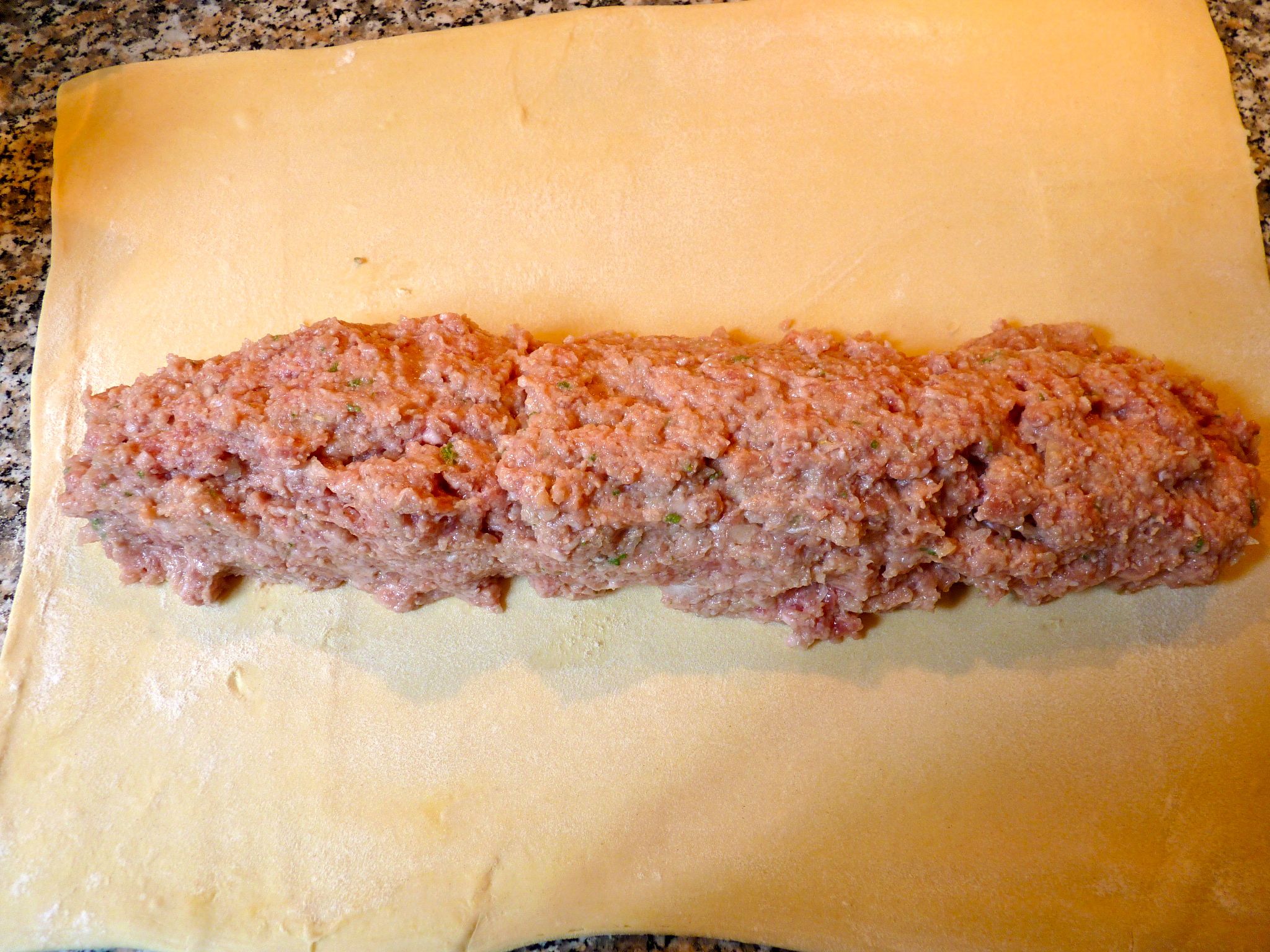 sausage on pastry